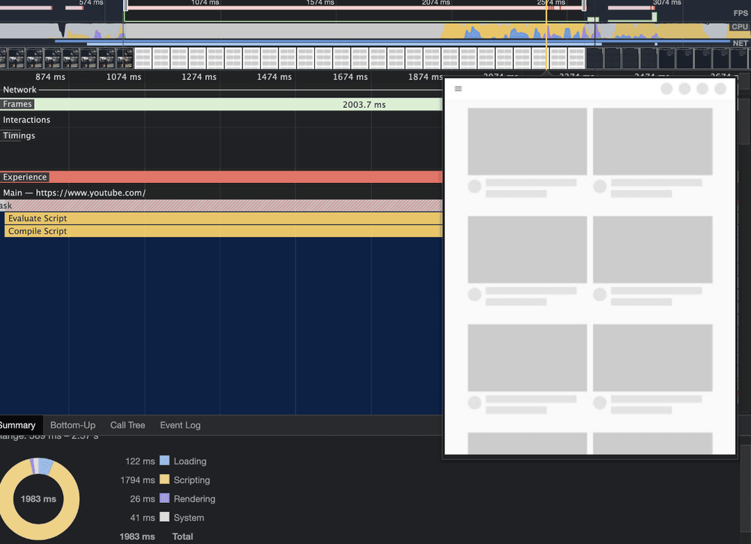 chrome devtools performance tab frames image