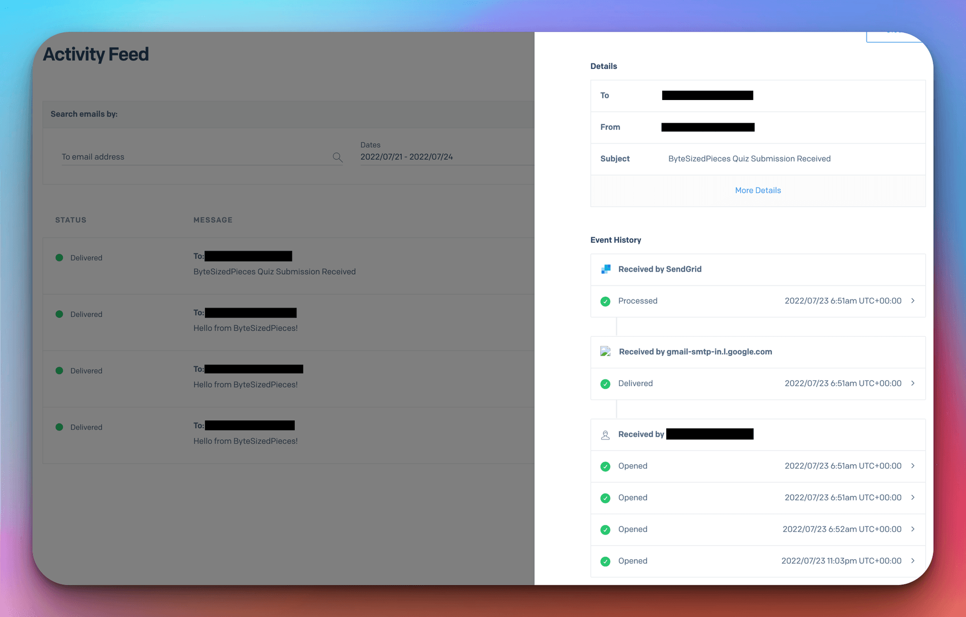 SendGrid Activity Feed